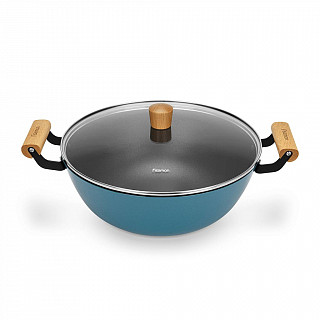 Кастрюля SEAGREEN 32x12,5см / 8л. со стеклянной крышкой (эмалирован