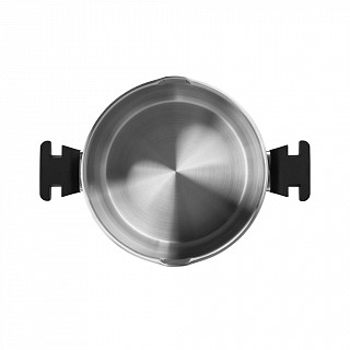 Кастрюля ELIZ 24x13 см / 5,6л со стеклянной крышкой (нерж.сталь)