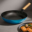 Сковорода для жарки SEAGREEN 24x4,5см с дер. ручкой (эмалированный