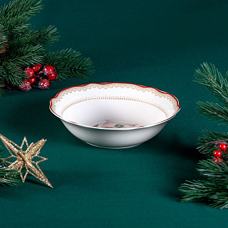 Салатник CHRISTMAS EVE 23,5x6,5см цвет красный (фарфор)