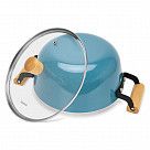 Кастрюля SEAGREEN 24x11см / 4л. со стеклянной крышкой (эмалированны