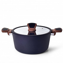 Кастрюля DIAMOND 28x13,5см / 7,1л со стеклянной крышкой (алюминий)