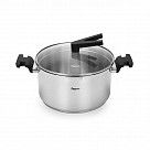 Кастрюля ELIZ 24x13 см / 5,6л со стеклянной крышкой (нерж.сталь)