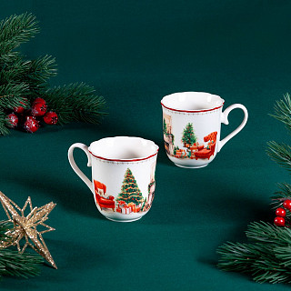 Набор из 2 кружек CHRISTMAS EVE 350 мл цвет красный (фарфор) Набор из 2 кружек CHRISTMAS EVE 350 мл цвет красный (фарфор)