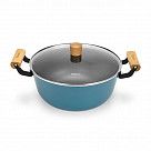 Кастрюля SEAGREEN 28x12см / 6л. со стеклянной крышкой (эмалированны