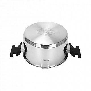 Кастрюля ELIZ 20x11 см / 3,3л со стеклянной крышкой (нерж.сталь)