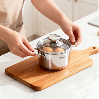 Кастрюля BAMBINO 12x7,5 см / 0,8 л со стекл. крышкой (нерж. сталь)