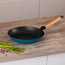 Сковорода для жарки SEAGREEN 24x4,5см с дер. ручкой (эмалированный