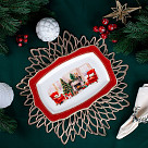 Блюдо CHRISTMAS EVE прямоугольное 28х19см цвет красный (фарфор)