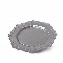 Тарелка стеклянная 28,5 см Grey snowflakes