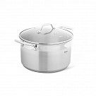 Кастрюля PLATINO 24x13,5 см / 5,7л со стеклянной крышкой (нерж.стал