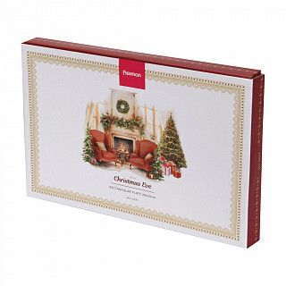 Блюдо CHRISTMAS EVE прямоугольное 28х19см цвет красный (фарфор)