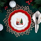 Тарелка CHRISTMAS EVE 27см цвет красный (фарфор)