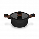 Кастрюля DIAMOND 20x10см / 2,6л со стеклянной крышкой (алюминий)