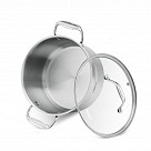 Кастрюля PLATINO 24x13,5 см / 5,7л со стеклянной крышкой (нерж.стал