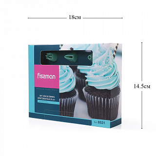 Набор из 50 кондитерских мешков 35 см с 3 насадками (пластик)