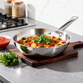 Сковорода 28x6,5см без крышки (нерж.сталь)