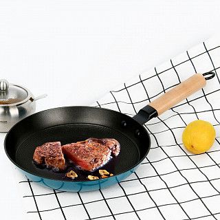 Сковорода для жарки SEAGREEN 24x4,5см с дер. ручкой (эмалированный