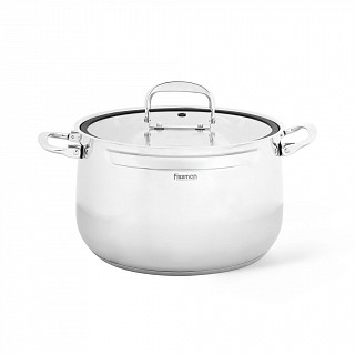 Кастрюля IRON ELEGANCE 24х15 см / 6,3 л со стеклянной крышкой (нер