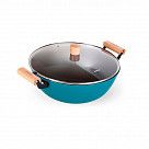 Кастрюля SEAGREEN 32x12,5см / 8л. со стеклянной крышкой (эмалирован