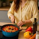 Кастрюля SEAGREEN 24x11см / 4л. со стеклянной крышкой (эмалированны