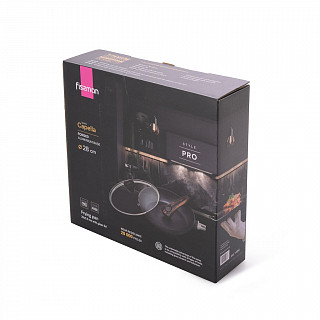 Cковорода для жарки CAPELLA 28x5,5см со съемной ручкой и стеклянно