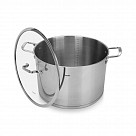 Кастрюля ESAAD 34х22 см / 19 л со стеклянной крышкой (нерж.сталь)