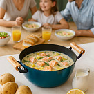 Кастрюля SEAGREEN 28x12см / 6л. со стеклянной крышкой (эмалированны