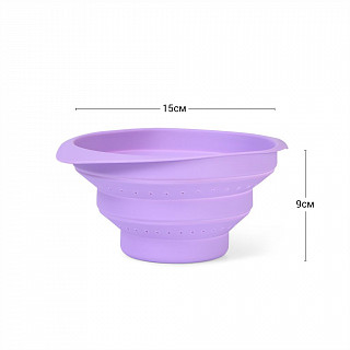 Складной дуршлаг 15x9 см, цвет ЛИЛОВЫЙ (силикон)