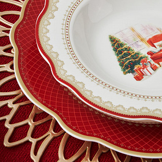 Салатник CHRISTMAS EVE 23,5x6,5см цвет красный (фарфор)