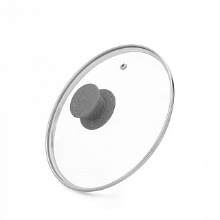 Сковорода для жарки UNIQUE PRO 24x6,4см со стеклянной крышкой (алю