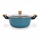 Кастрюля SEAGREEN 28x12см / 6л. со стеклянной крышкой (эмалированны