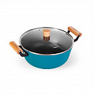 Кастрюля SEAGREEN 28x12см / 6л. со стеклянной крышкой (эмалированны