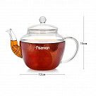 Заварочный чайник 1000 мл со стальным фильтром (жаропрочное стекло)