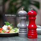 Мельница для соли и перца 17x6см (пластиковый корпус) Красный