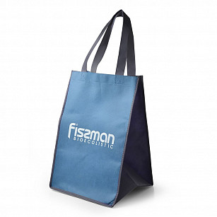 Голубая промо-сумка для покупок с логотипом FISSMAN 30x30x45 см
