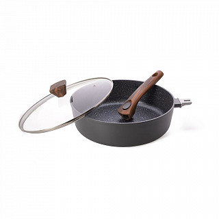 Глубокая cковорода CAPELLA 28x8см со съемной ручкой и стеклянной к