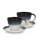 Набор из 2 чашек GALACTICA  230 мл с блюдцами (фарфор)