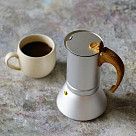 Гейзерная кофеварка с ручкой "под дерево" 300 мл на 6 порций (алюми