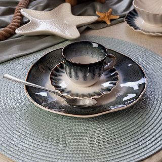 Набор из 2 чашек GALACTIC WAVES 100 мл с блюдцами (фарфор)