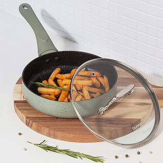 Сковорода MINI CHEF 18x4,5см с крышкой (алюминий) Сковорода MINI CHEF 18x4,5см с крышкой (алюминий)